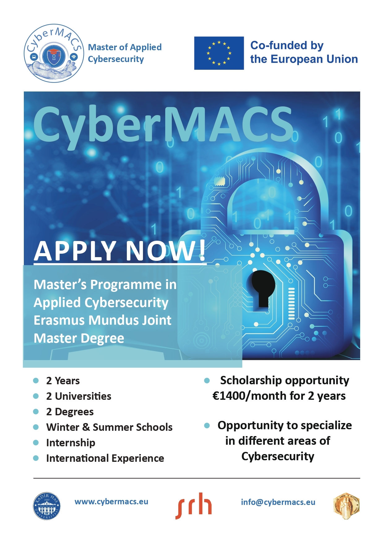 Кандидатстване по програмата „CyberMACS“, обучение на студенти в областта на киберсигурността 
