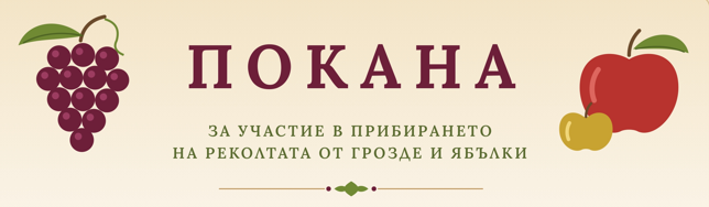 Покана за участие в брането и сортирането на продукцията